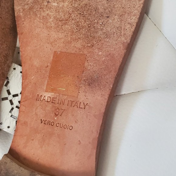 100% Leather Silver Sandals - Made in ITALY "Joie a La Plage" - Picture 4 of 8